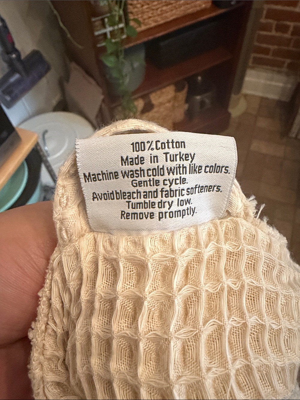 Parachute Waffle Knit Robe in Tan - Picture 3 of 3